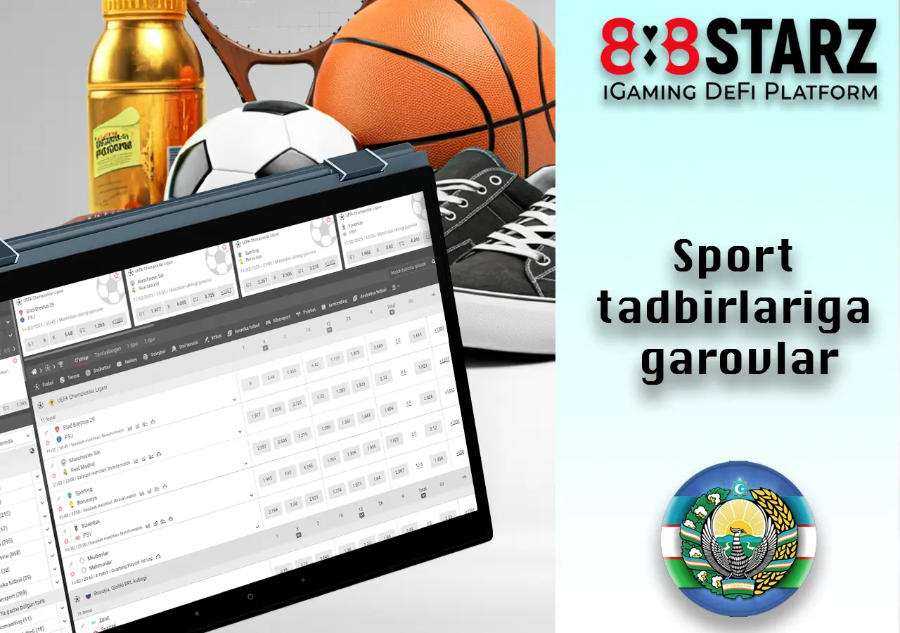 888starzda katta koeffitsiyentlar bilan sportga tikish qilish