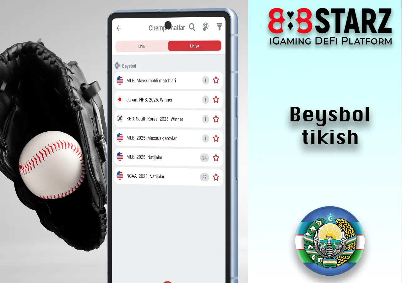 Tikish uchun beysbol tadbirini tanlash