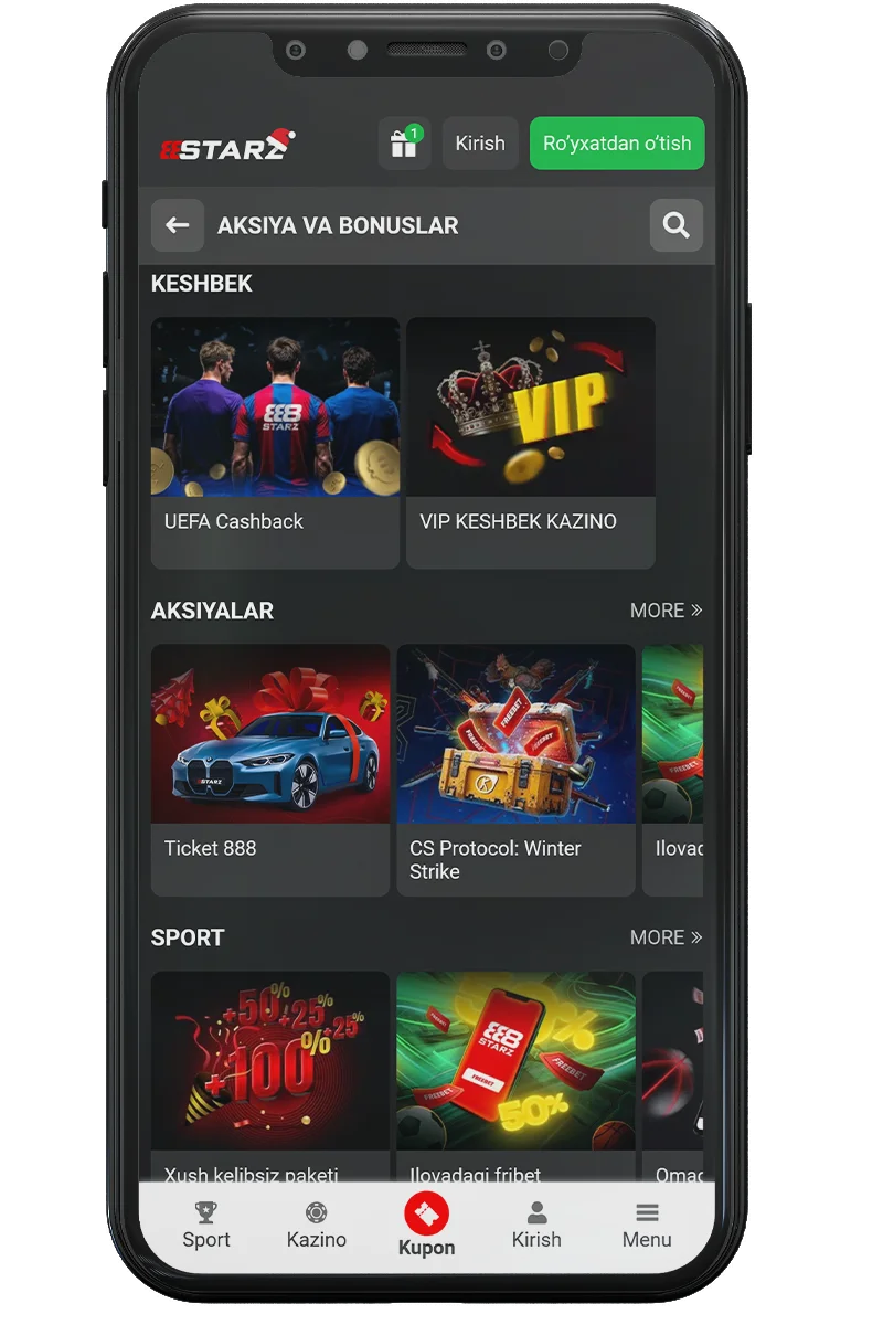 Mobil saytdan skrinshot